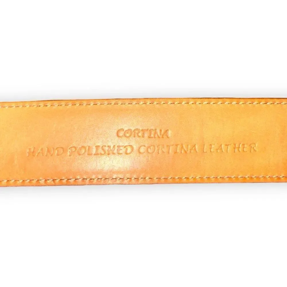 Trafalgar Black Hand Polished Cortina Leather Dress Belt 38